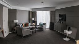 Hotel Pullman Doha West-Bay juga menyediakan 93 apartemen bergaya, di mana semuanya memiliki perabotan lengkap dan menampilkan jendela setinggi langit-langit. (AFP/Karim Jaafar)