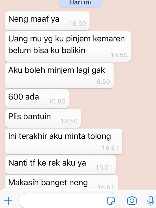 5 Chat Punya Utang ke Pacar Ini Bikin Tepuk Jidat
