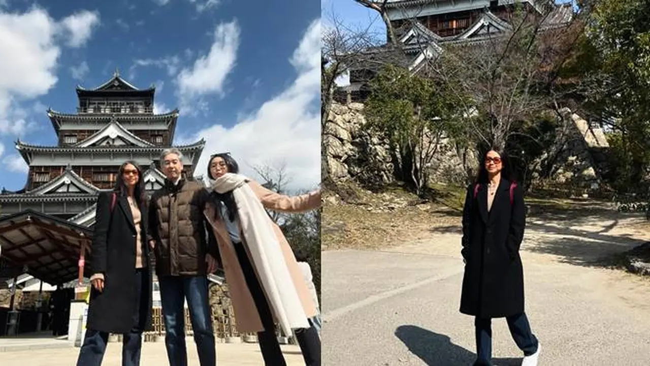 Masih di Jepang, Ini 7 Momen Yuki Kato dan Keluarga Kunjungi Hiroshima Castle