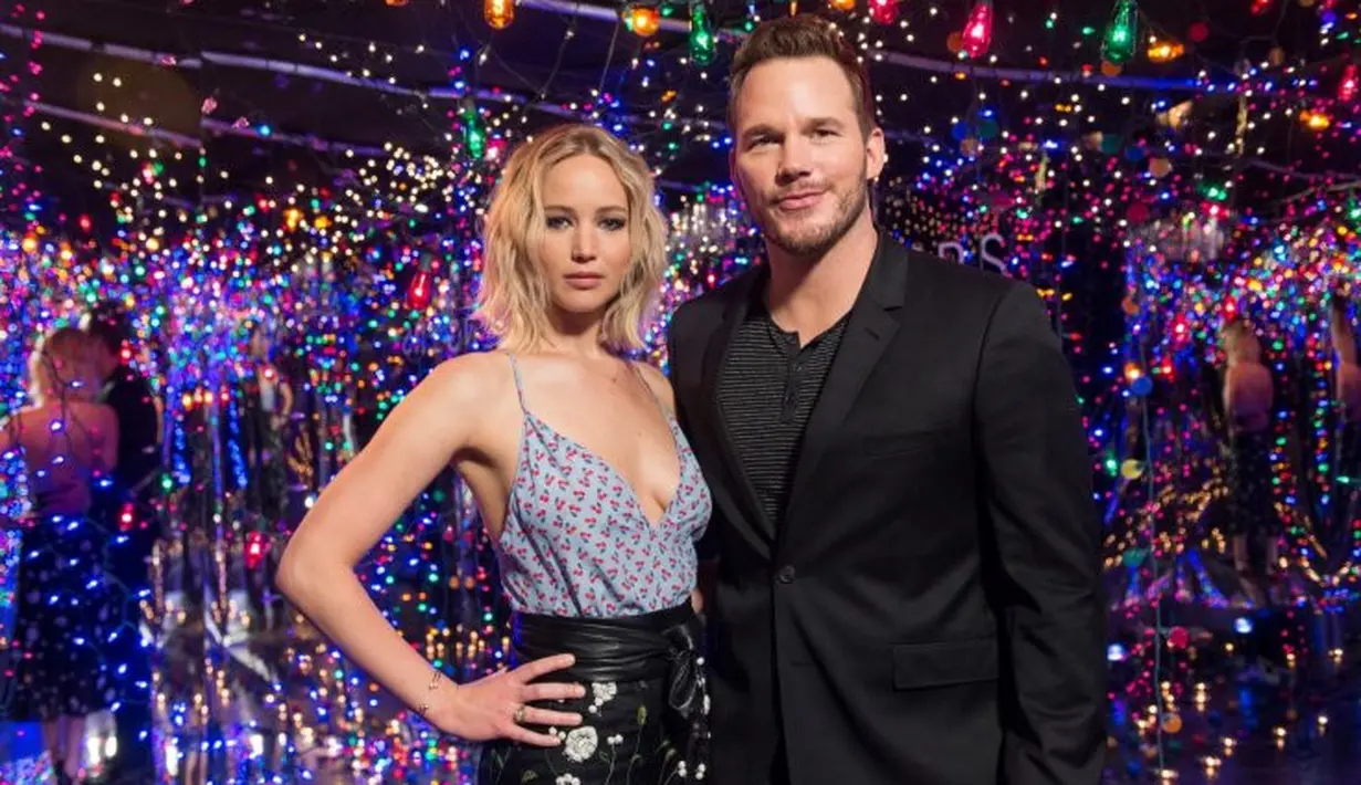 "Aku tak pernah punya hubungan dengan Chris Pratt saat masa Passengers," ujar JLaw. (IBTimes UK)