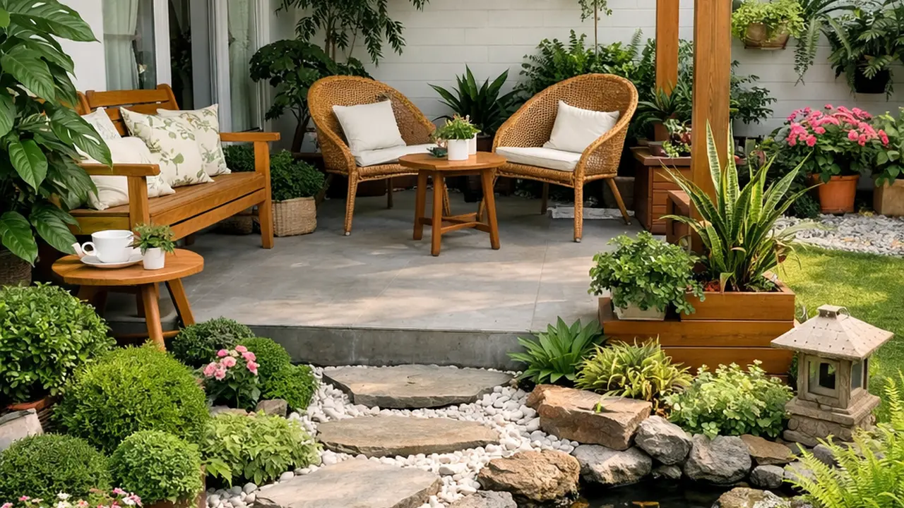 Inspirasi Teras Rumah Asri dengan Taman Mini