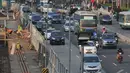 Akibat pembangunan  MRT tersebut, belakangan ini arus lalulintas di lokasi proyek selalu macet. Apalagi pada jam sibuk pagi dan sore hari, Jakarta, Selasa (2/9/2014) (Liputan6.com/Johan Tallo)