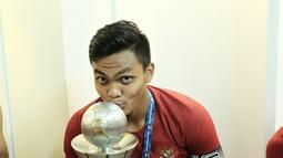 Rachmat Irianto tampil sangat apik di ajang Piala AFF U22 2019. Pemain bernomor punggung 22 ini berhasil menjadi kapten yang apik sehingga pertahanan Garuda Muda di ajang tersebut sangat susah ditembus. (Liputan6.com/IG/@rachmatirianto)