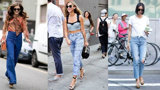 Memakai Celana Jins High Waist yang Bikin Kaki Terlihat Jenjang