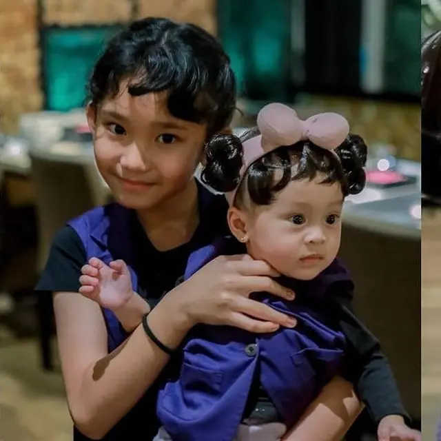 6 Potret Kedekatan Bilqis Anak Ayu Ting Ting dan Adik Sepupunya, Kakak Selalu Siaga