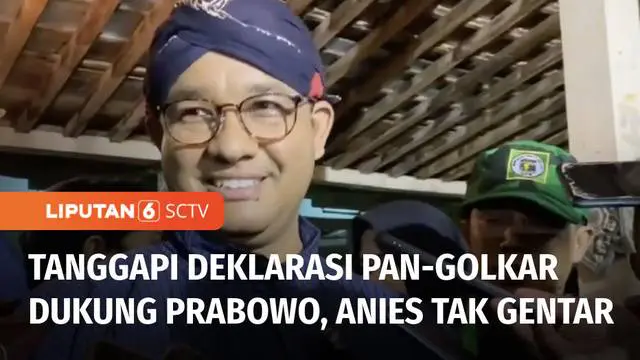 Menanggapi bergabungnya Golkar dan PAN di Koalisi Kebangkitan Indonesia Raya yang mengusung bakal capres Prabowo Subianto, Anies Baswedan menyatakan tidak gentar. Bagi Anies, pengalaman dalam pemilihan Gubernur DKI Jakarta 2017, menjadi bukti, bahwa ...