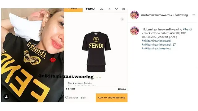 Terlihat Biasa, 7 Kaus Nikita Mirzani Ini Ditaksir Capai Puluhan Juta Rupiah