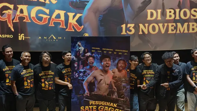 Peluncuran poster dan trailer film Pesugihan Sate Gagak, di CGV FX Sudirman, Jakarta Pusat, Selasa (14/10/2015). (M Altaf Jauhar/ Liputan6.com)