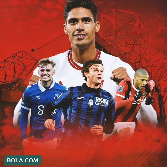 Ilustrasi - Raphael Varane, Jarrad Branthwaite, Jean-Claire Todibo, Giorgio Scalvini