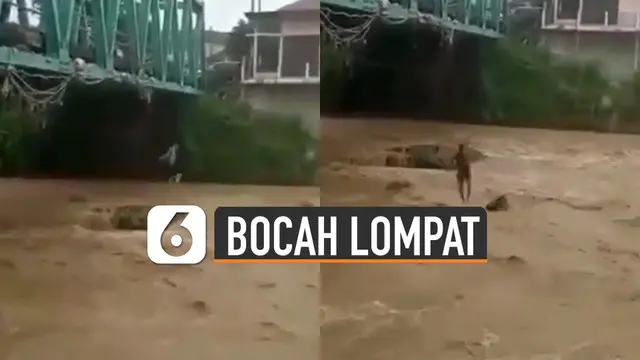 Video aksi bocah-bocah lompat ke sungai yang deras membuat netizen geleng-geleng kepala.