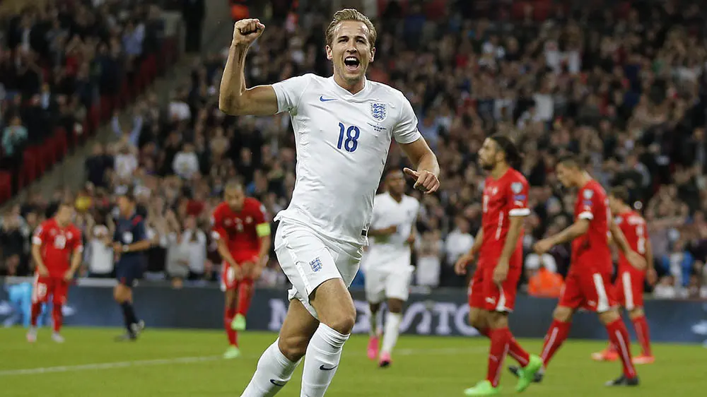 Harry Kane akan menjadi kapten Timnas Inggris pada laga melawan Skotlandia. (AFP/Adrian Dennis)