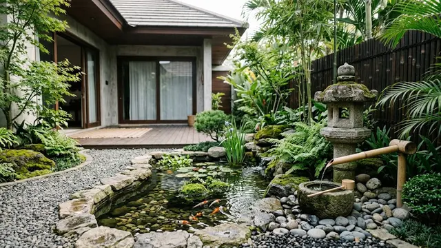 Inspirasi Kolam Mini Ala Jepang untuk Rumah Minimalis/AI Generated