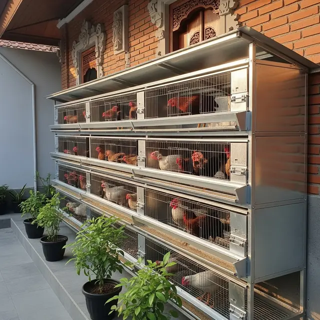 Desain Kandang Ayam di Sepanjang Tembok Rumah (Gemini AI)