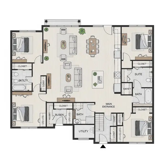 Konsep Terbuka (Open Plan)