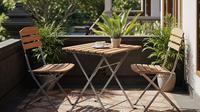 Teras Kecil dengan Meja Kopi Mini. Foto: Gemini