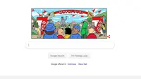 Tampilan Google Doodle dalam memperingati HUT RI ke-74 (sumber: Google).