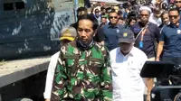 Presiden Jokowi tinjau kondisi Kota Palu usai gempa. (Liputan6.com/Septian Deny)