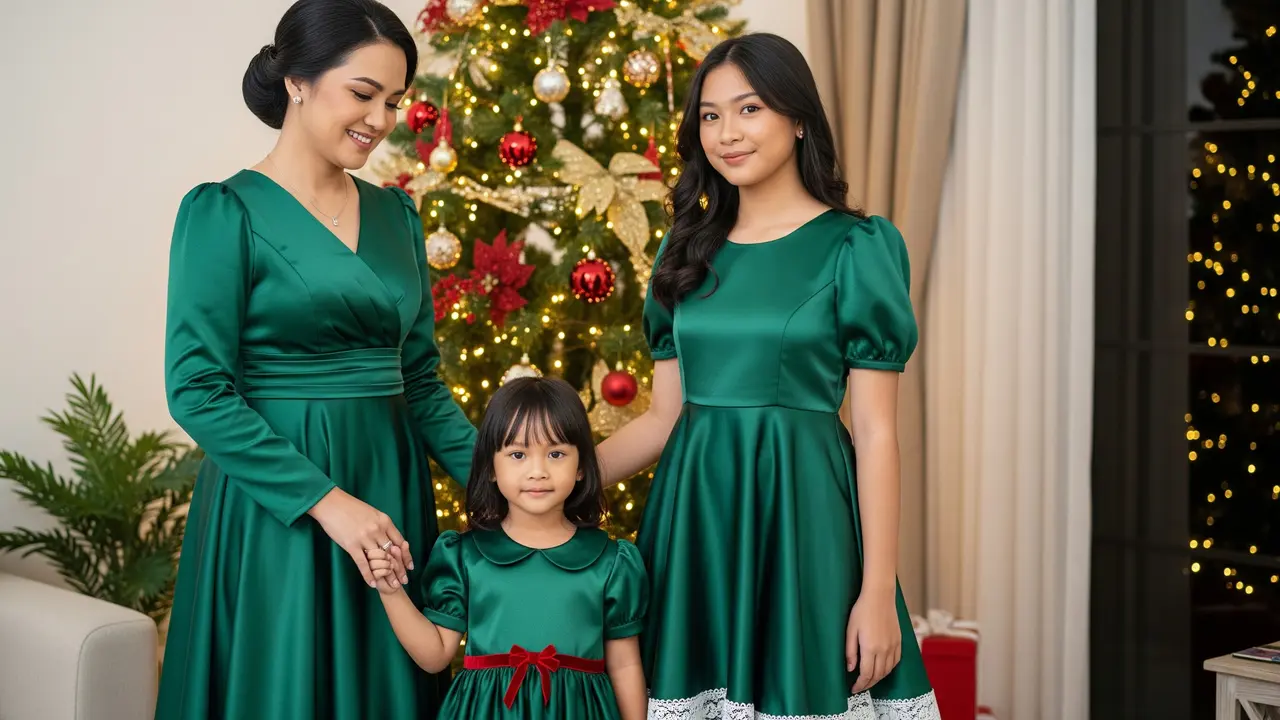 Dress Natal Hijau 2025 (Image by Gemini AI)