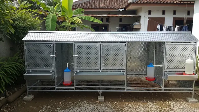 Kandang Ayam dari Besi Siku Lubang Model Untuk Indukan dengan Sekat