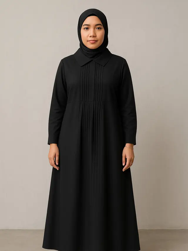 Model Gamis Kerah Rebah (Foto: ChatGPT)