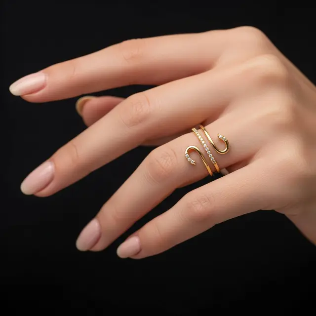 Cincin Emas 10 Gram Tabur Zirkon Gaya Glamor