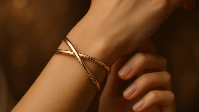 Model Gelang Emas Crossover Elegan