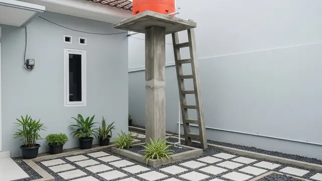Toren Air dengan Menara Penyangga Minimalis