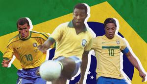 Ilustrasi - Rivaldo, Pele, Ronaldinho (Bola.com/Bayu Kurniawan Santoso)