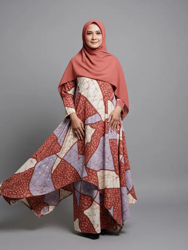 Gamis Batik Asimetris