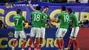 Meksiko menjadi salah satu negara di Benua Amerika yang lolos ke Piala Dunia 2018 setelah menjadi juara grup pada zona CONCACAF dengan meraih 21 poin dari 6 kali menang pada laga kualifikasi. (Norm Hall/Getty Images/AFP)