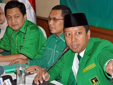 Sekjen PPP M. Romahurmuziy terpilih sebagai Ketua Umum PPP dalam Muktamar VIII PPP di Surabaya, Jawa Timur. (Liputan6.com/Miftahul Hayat) 
