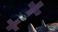 Konsep seniman tentang pesawat ruang angkasa Psyche. (Doc: axar/ASU/P.Rubin/NASA/JPL-Caltech)