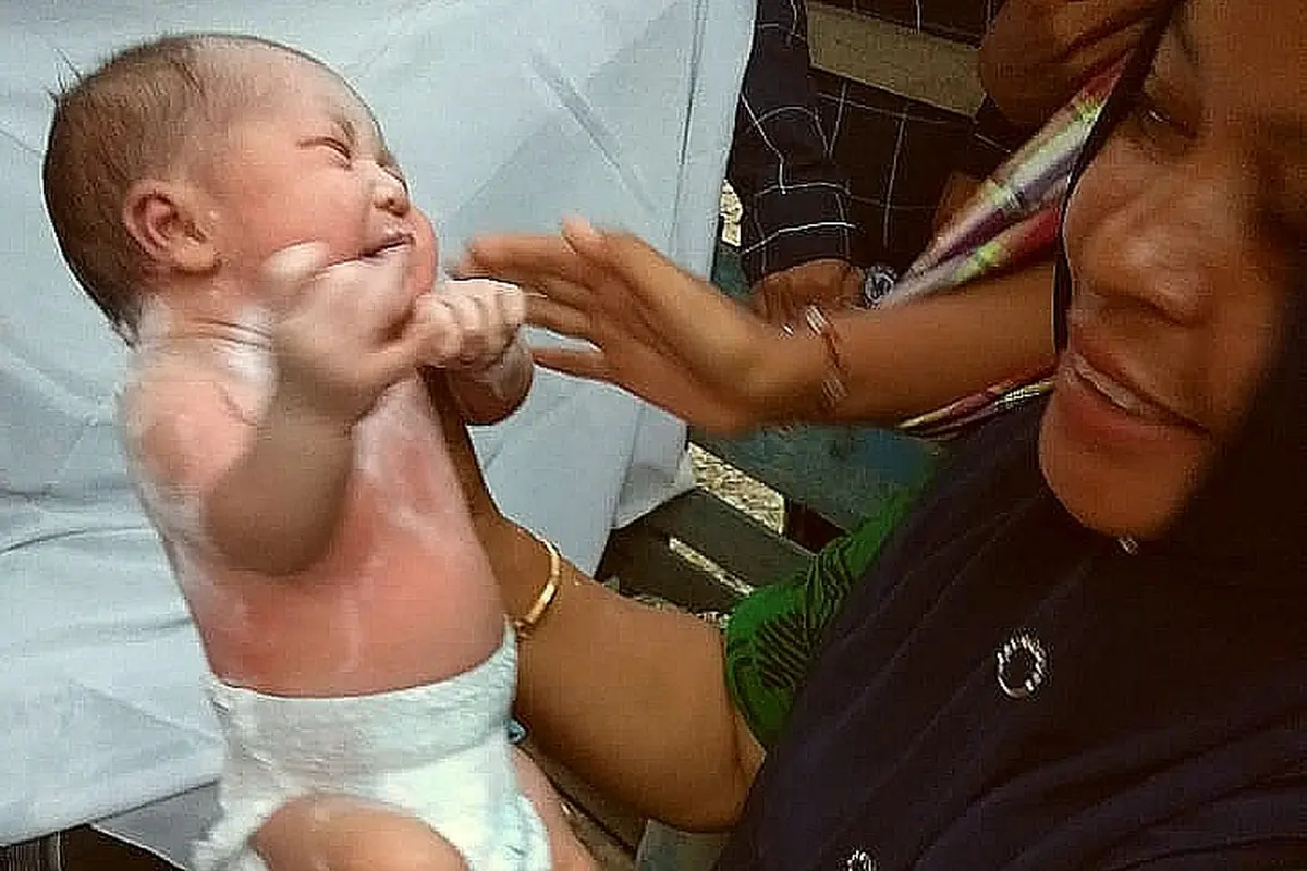 Bayi perempuan yang ditemukan warga Gampong Paya Sa, Kecamatan Pantee Bidari, Aceh Timur (Ist)