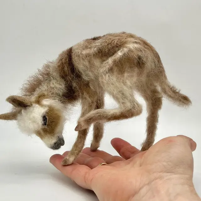 6 Potret Miniatur Hewan dari Dari Benang Wol,