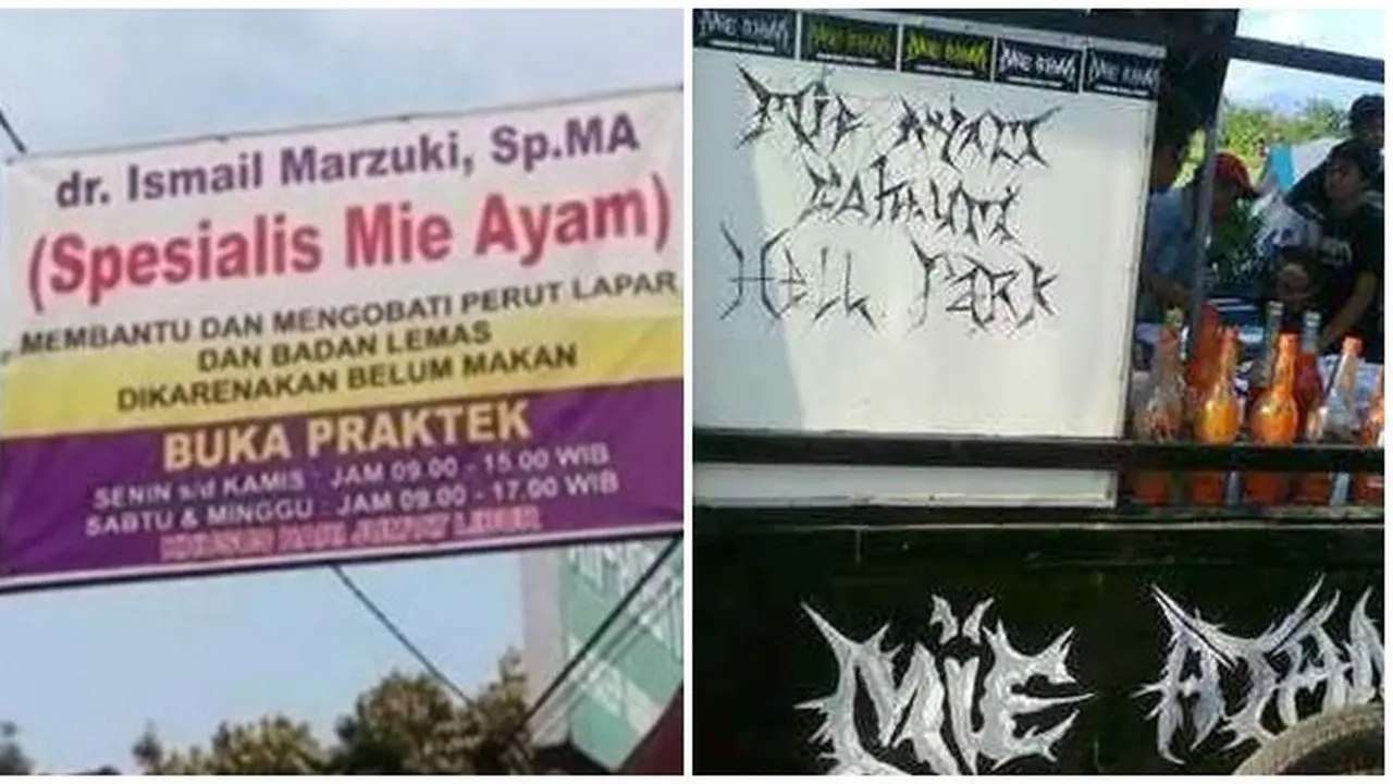 6 Tulisan Kocak di Tempat Jualan Mi Ayam Ini Nyeleneh Banget
