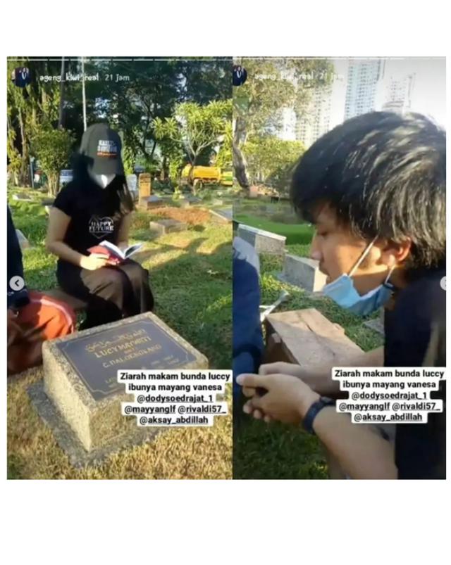 5. Anak kedua Doddy Soedrajat ini juga pernah mengajak Rivaldi untuk ziarah ke makam ibunya.