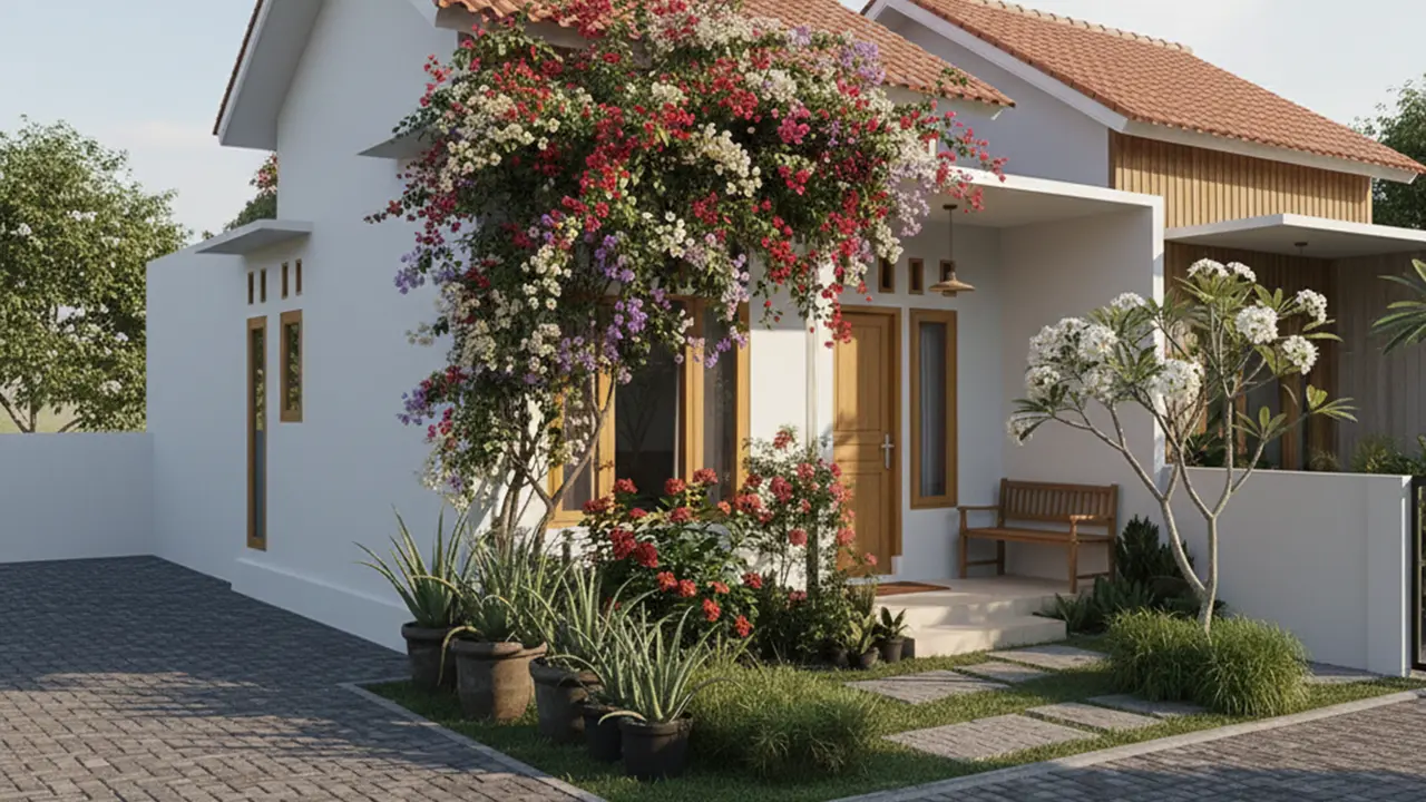 ilustrasi kebun depan rumah