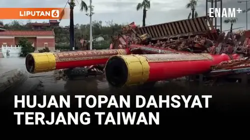 VIDEO: Topan Danas Terjang Taiwan, 2 Tewas dan Ratusan Luka-Luka