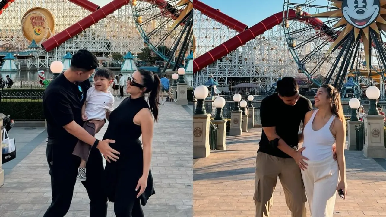 Gaya Nostalgia Nikita Willy Saat Babymoon di Disneyland, Kenang Masa Hamil Anak Pertama dengan Outfit Monokrom