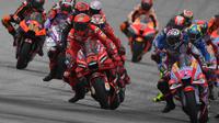 Pembalap Ducati Lenovo Team, Francesco Bagnaia menjadi juara pada balapan MotoGP Austria 2022 yang berlangsung di Sirkuit Red Bull Ring, Spielberg, Minggu (21/8/2022) malam WIB. (AFP/Vladimir Simicek)