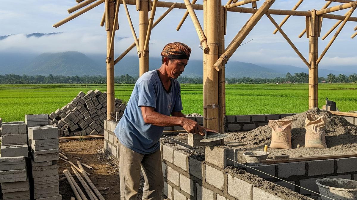 10 Inspirasi Desain Rumah Kecil Batako dan Bambu Hemat Biaya, Nyaman dan Estetis