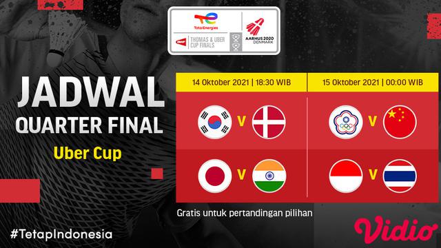 Jadwal Piala Thomas dan Uber Cup 2020 Kamis, (14/10/2021) di Vidio