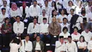 Ketua Umum PKB, Muhaimin Iskandar (ketiga kiri depan) duduk di panggung kehormatan untuk menyaksikan pidato Visi Indonesia yang akan disampaikan Presiden/Wakil Presiden terpilih 2019-2024, Joko Widodo dan KH Ma’ruf Amin di SICC, Kab Bogor, Minggu (14/7/2019). (Liputan6.com/Helmi Fithriansyah)
