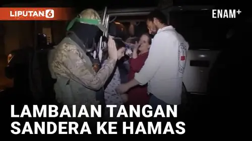 VIDEO: Dibebaskan, Sandera Lambaikan Tangan ke Tentara Hamas
