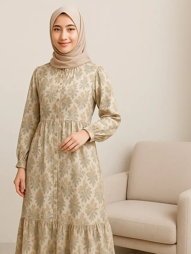 Model Batik Muslim Kekinian yang Bisa Dipakai Santai Sehari-hari/ Ilustrasi gambar oleh AI