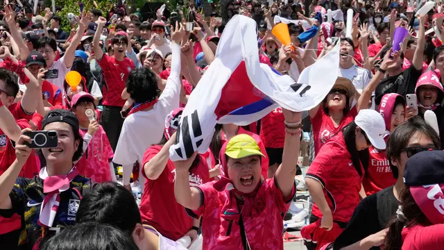 Pendukung Timnas Korea Selatan Gegap Gempita Sambut Kemenangan Pertama di Piala Dunia 2026