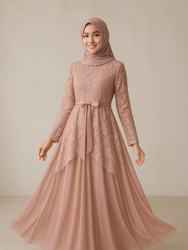 Model Gamis Brokat untuk Acara Siang Hari/ Ilustrasi gambar oleh AI