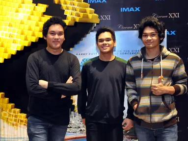 TheOvertunes saat menghadiri Premier Film Pixels di IMAX Gandaria City, Jakarta, Rabu (29/7/2015). Film Pixels menjadi obat rindu untuk para penggemar game klasik tahun 90-an. (Liputan6.com/Panji Diksana)