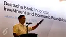 Menko Kemaritiman, Luhut Pandjaitan memberikan pidato pada Economy and Investment Roundtable 2016 di Jakarta (03/11). Poin diskusi adalah aktivitas positif dalam perekonomian Indonesia untuk menciptakan optimisme investasi. (Liputan6.com/Fery Pradolo)