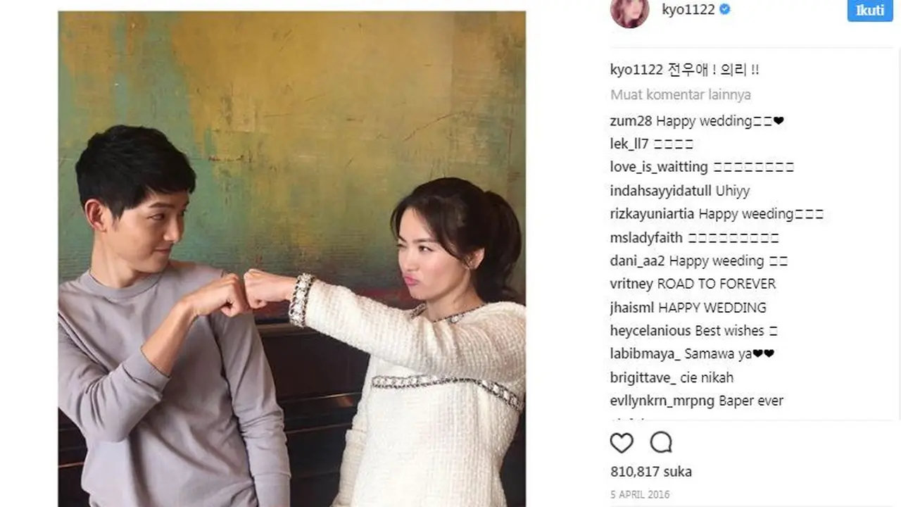 Song Joong Ki dan Song Hye Kyo menikah